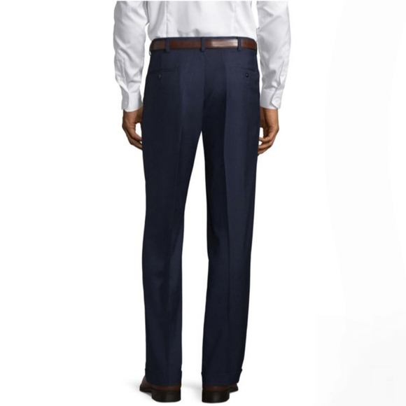 Stafford Sharkskin Stretch Pleated Pants Classic Fit  Size-34W×32L - Picture 2 of 4